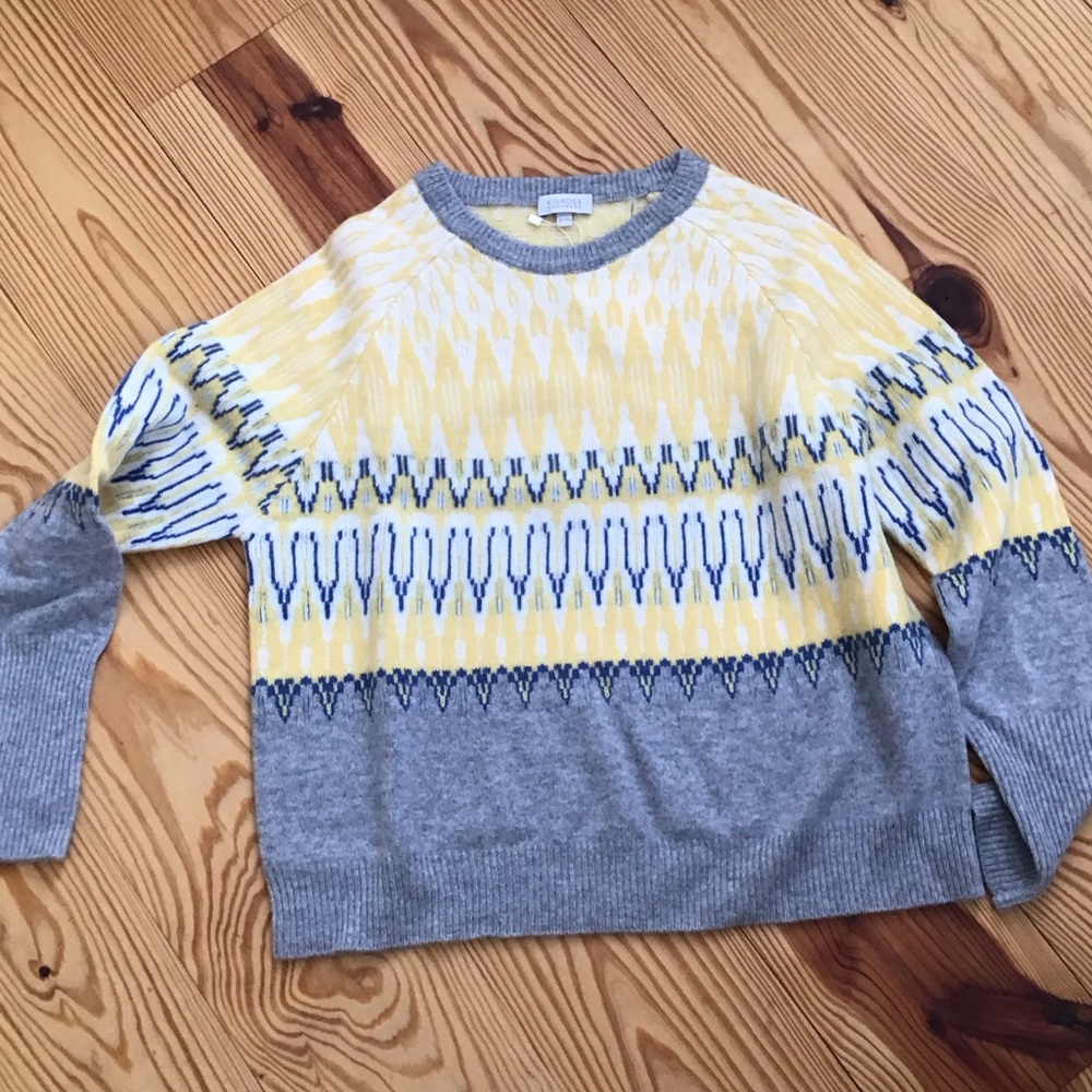 Yellow and Gray Patterned Sweater